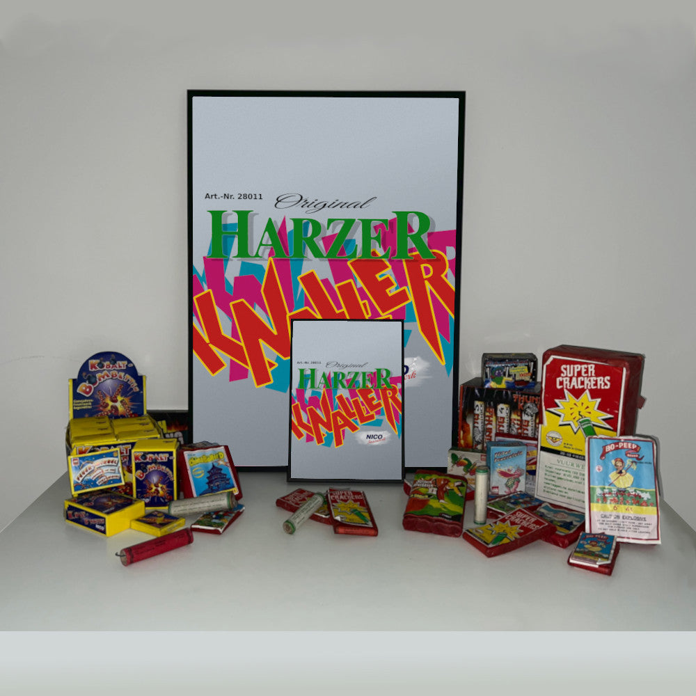 Nico Feuerwerk Harzer Knaller Raritäten Label eingrahmtes Poster (9564106391816)