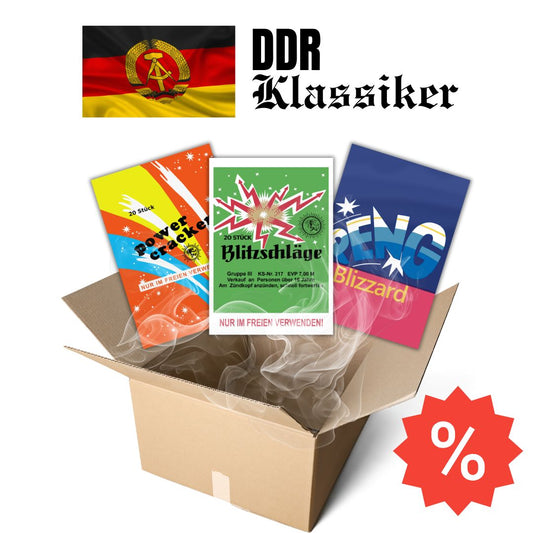 DDR Feuerwerk Poster Blitzschläge Peng Powercracker Reibkopfböller