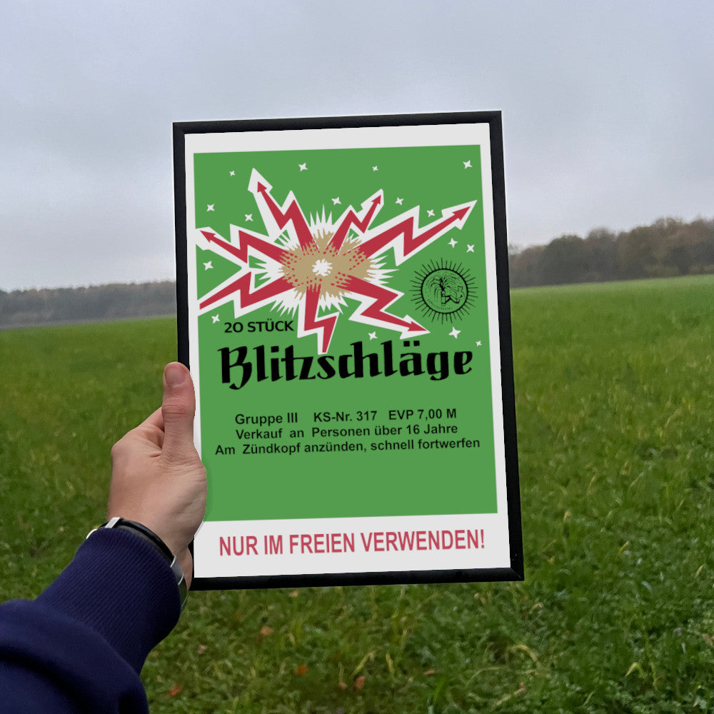 Silberhütte Blitzschläge Raritäten Label eingerahmtes Poster (9564373713160)
