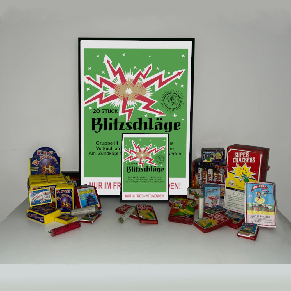 Silberhütte Blitzschläge Raritäten Label eingerahmtes Poster (9564373713160)