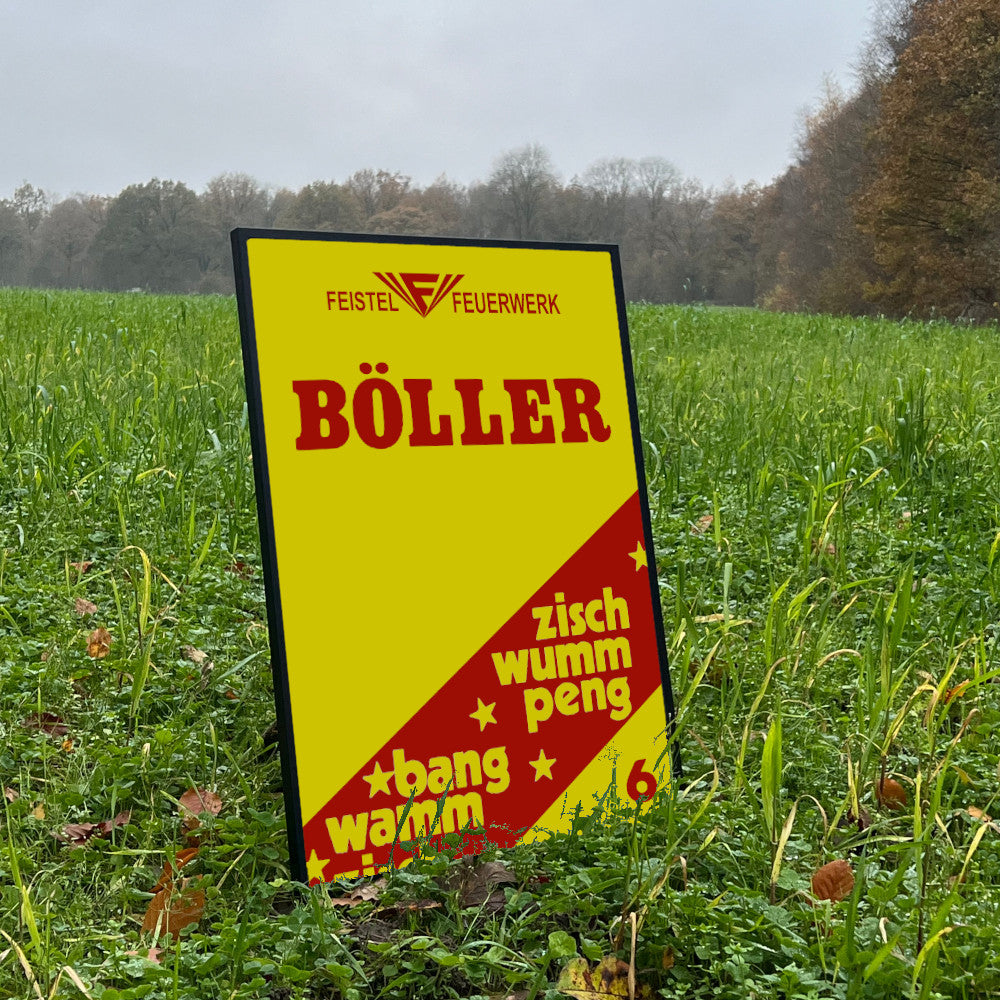 Feistel Böller Raritäten Label eingerahmtes Poster