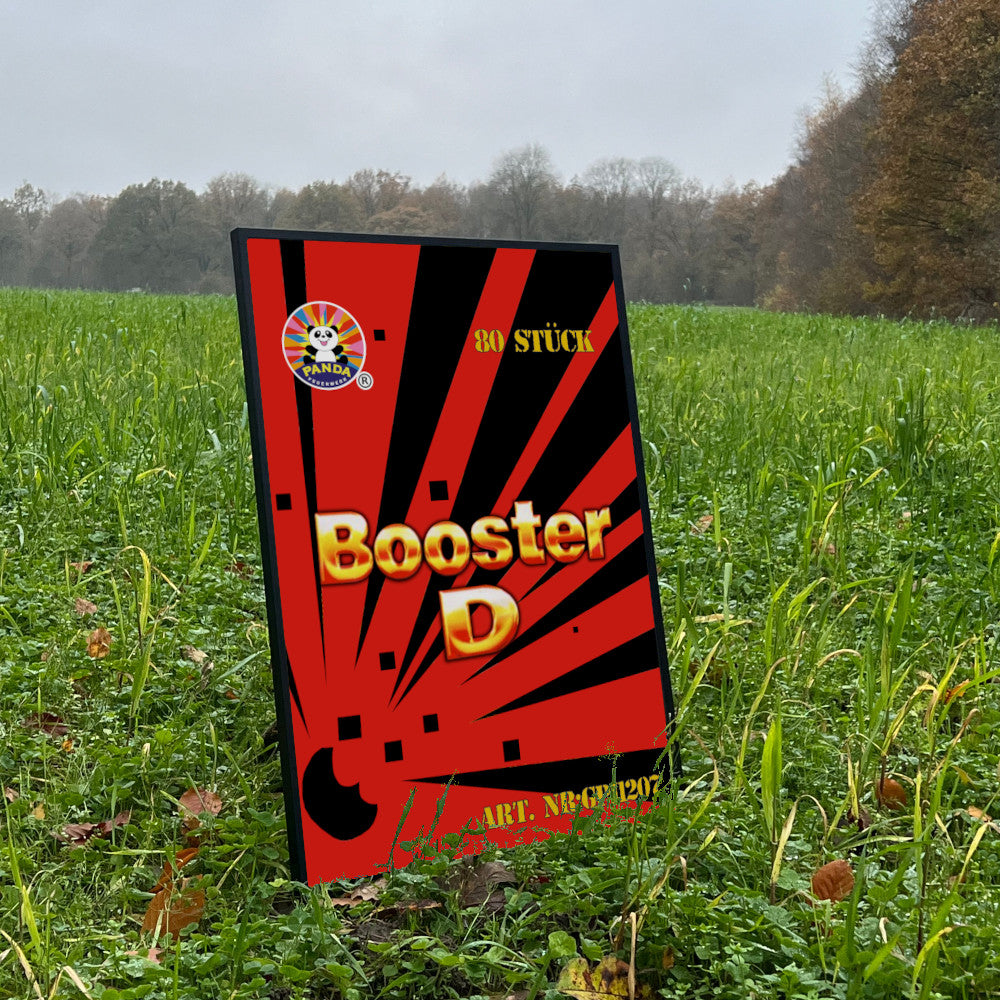 Panda Booster D Label eingerahmtes Poster