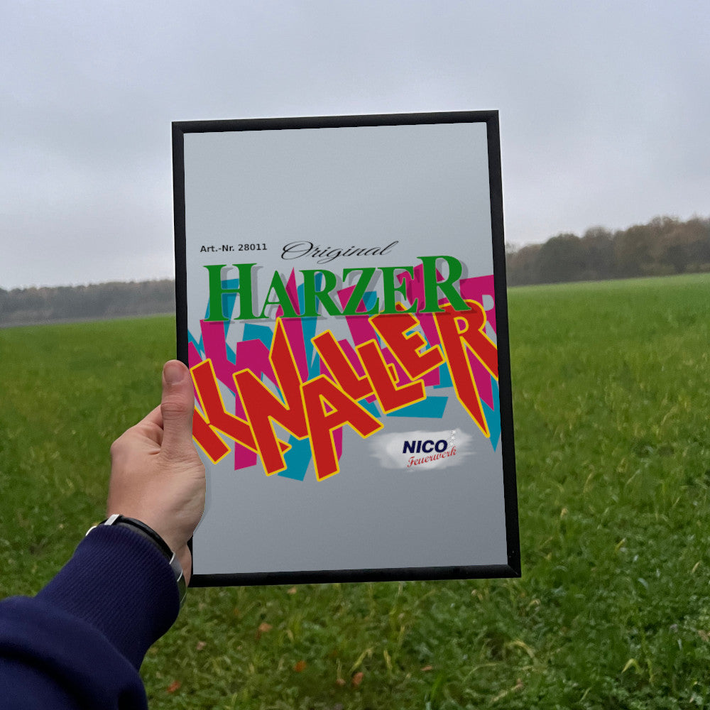Nico Feuerwerk Harzer Knaller Raritäten Label eingrahmtes Poster (9564106391816)