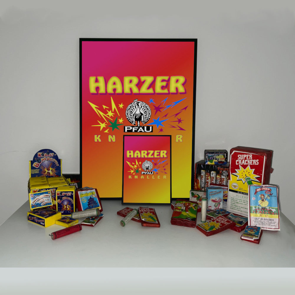 Pfau Harzer Knaller Raritäten eingerahmtes Poster (9555306578184)