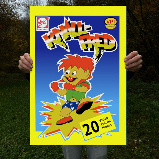 Weco Feuerwerk Knall Fred Schwärmer Raritäten Label Poster