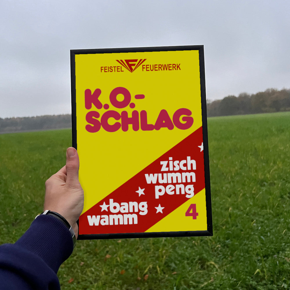 Feistel KO-Schläge Raritäten Label eingerahmtes Poster