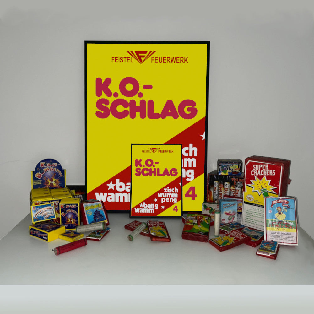 Feistel KO-Schläge Raritäten Label eingerahmtes Poster