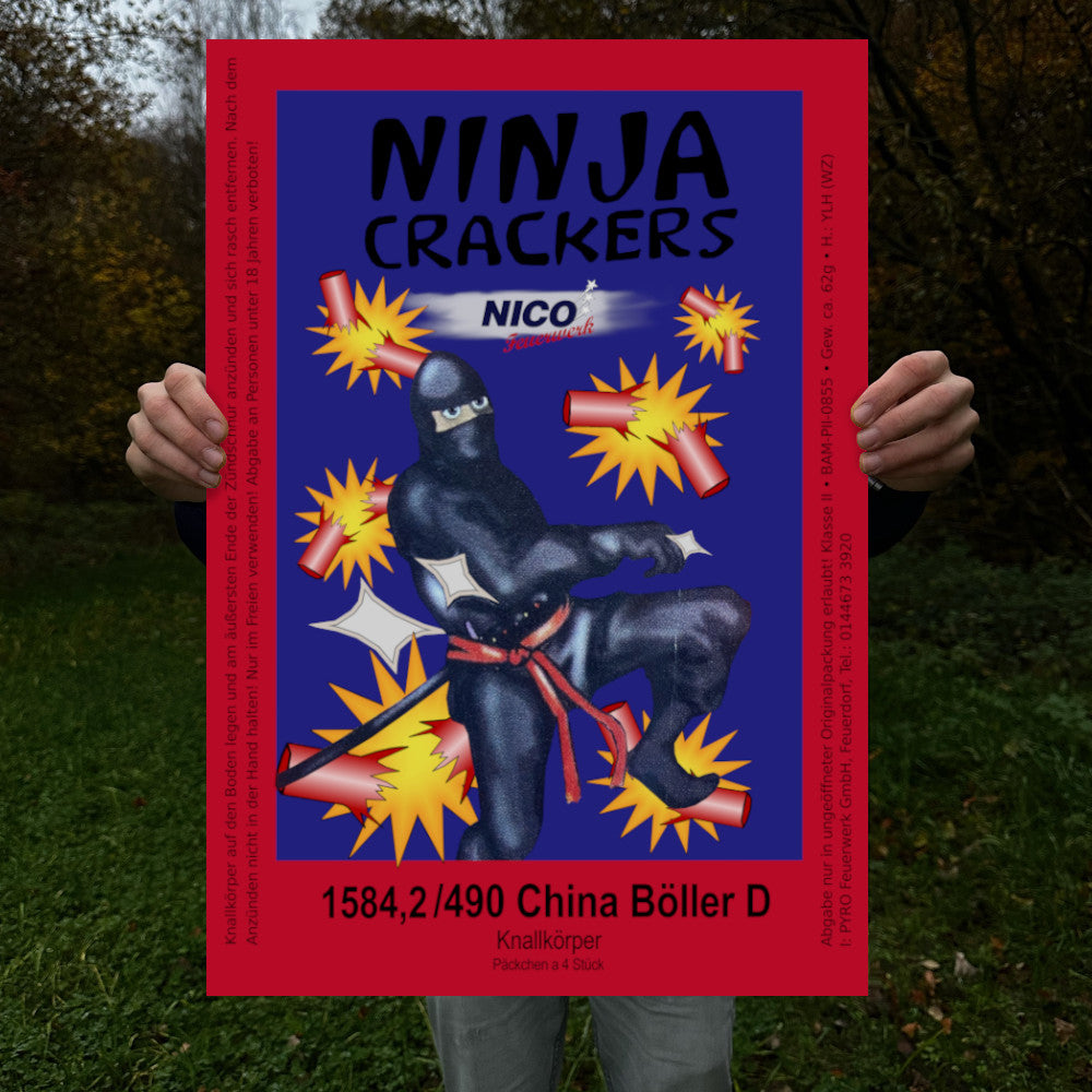 Nico Feuerwerk Ninja Crackers Raritäten Label Poster (9564377088264)