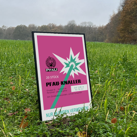 Pfau Pfau-Knaller Raritäten eingerahmtes Poster (9555318374664)