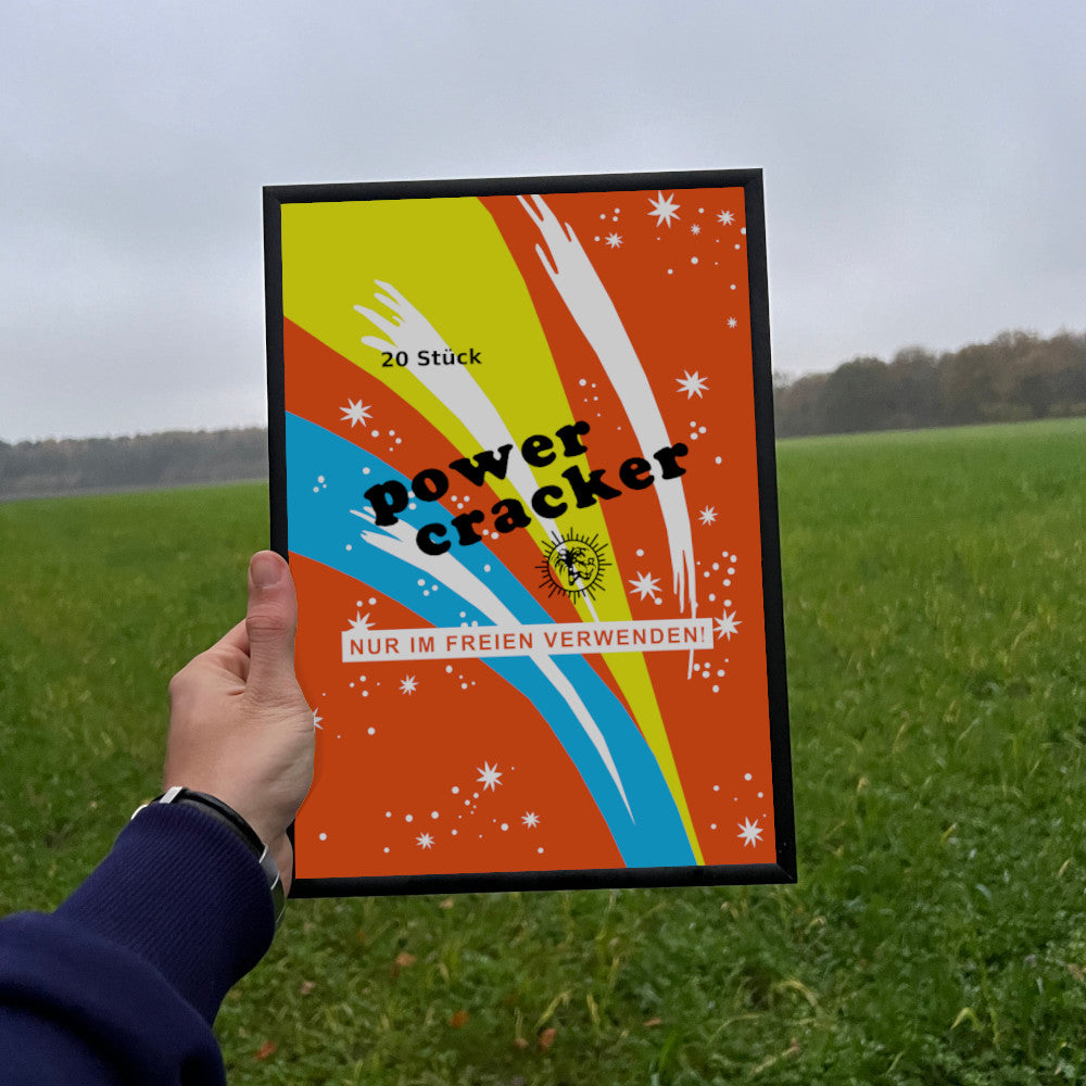 Silberhütte Powercracker Raritäten Label eingerahmtes Poster (9564260892936)