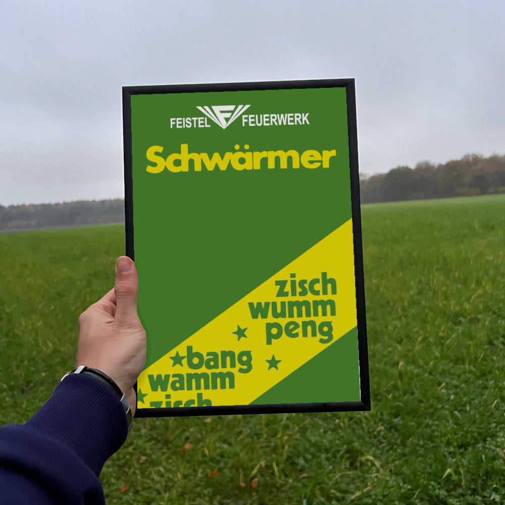Feistel Schwärmer Raritäten Label eingerahmtes Poster
