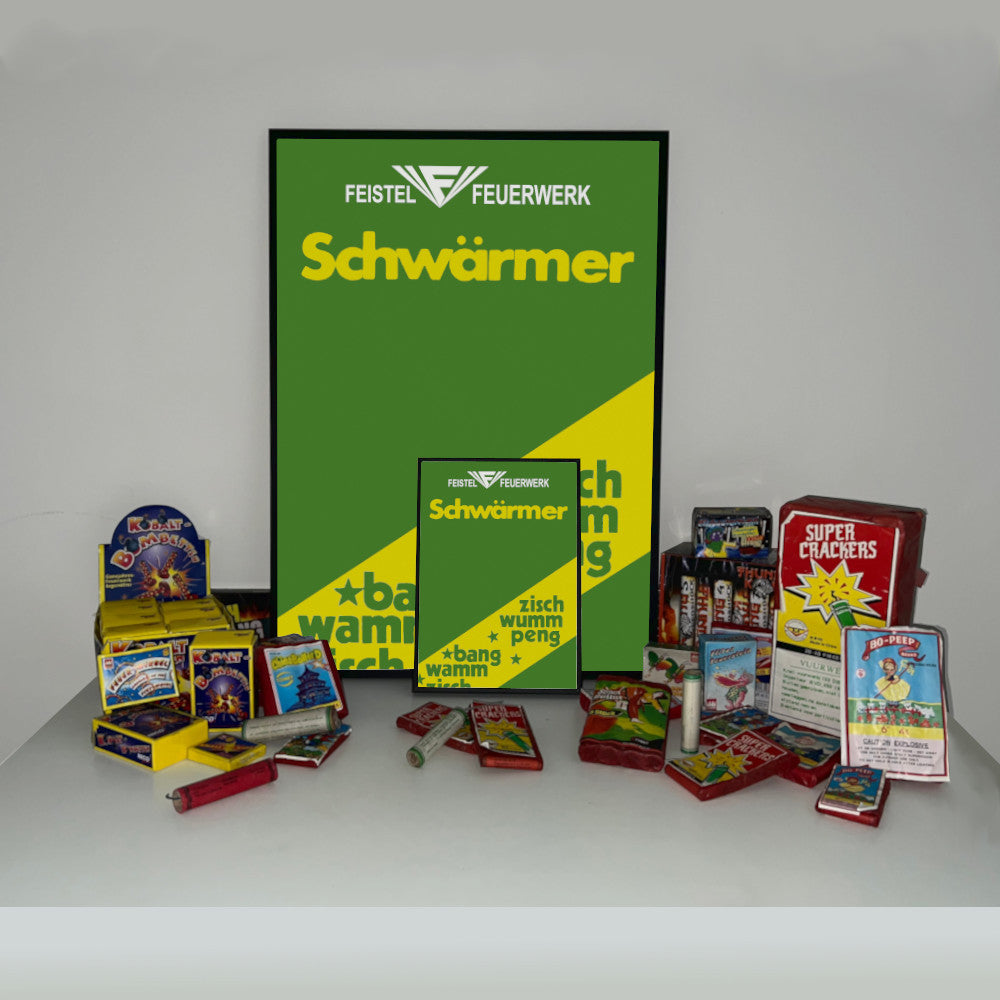 Feistel Schwärmer Raritäten Label eingerahmtes Poster