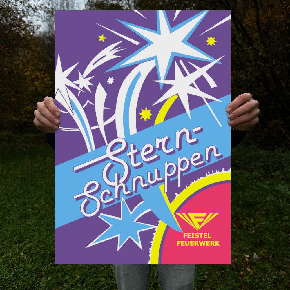 Feistel Feuerwerk Sternschnuppen Raritäten Label Poster
