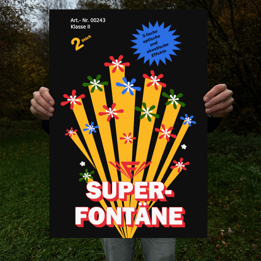 Feistel Super Fontäne Raritäten Label Poster